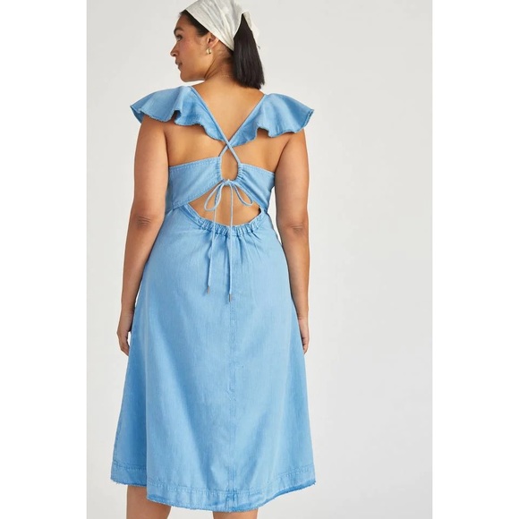 Anthropologie Pilcro Flutter Sleeve Midi Dress - Picture 2 of 8